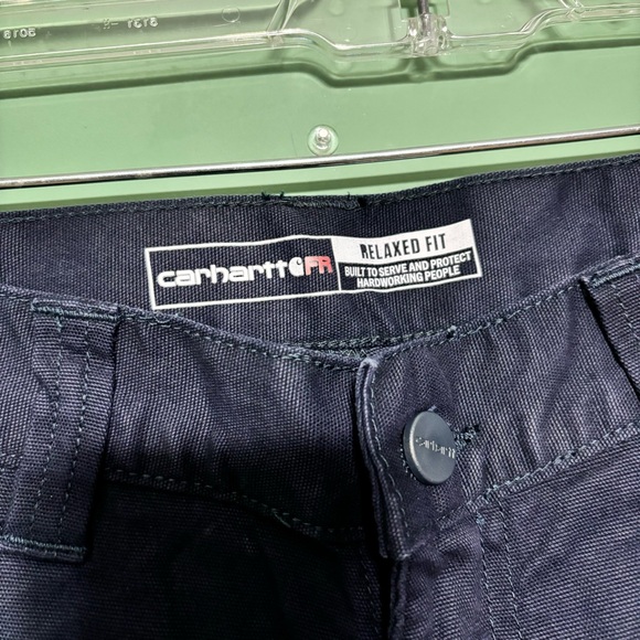 NWT Men’s Carhartt Navy Blue Relaxed Fit Flame Resistant Work Pant Size 34x30 - Picture 8 of 10